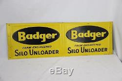 Vintage Badger Silo Unloader Embossed Tin Farm Sign Double Sided Unfolded