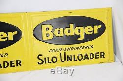 Vintage Badger Silo Unloader Embossed Tin Farm Sign Double Sided Unfolded