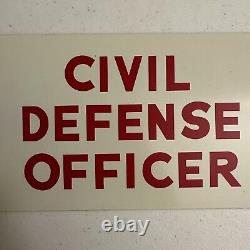 Vintage Baltimore County Maryland Civil Defense Officer Tin Metal Sign