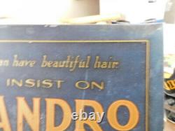 Vintage Barber Shop Dandro Solvent Hair Tonic Bottle Tin Sign
