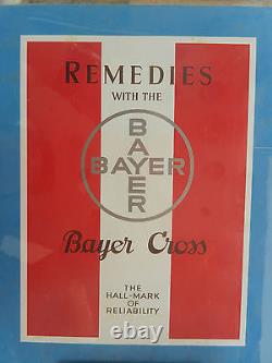 Vintage Bayer Cross Pesticide Ad Litho Tin Sign Board With Calendar, Germany