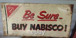 Vintage Be Sure Buy Nabisco Tin Sign