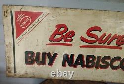 Vintage Be Sure Buy Nabisco Tin Sign