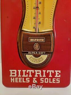 Vintage Biltrite Heels and Soles Advertising Sign/Thermometer Tin Litho