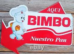 Vintage Bimbo Bread Tin Metal Advertising Sign Spanish