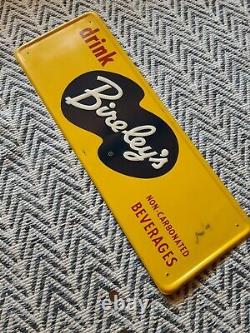 Vintage Bireley's Sign Embossed Tin 1951 soda cola 27.75 x 9.75