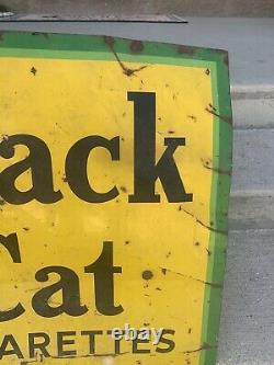 Vintage Black Cat Tobacco Cigarettes Advertising Tin Sign