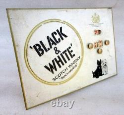 Vintage Buchanan's Black & White Whiskey Ad Litho Tin Sign With Calendar England