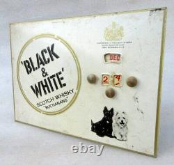 Vintage Buchanan's Black & White Whiskey Ad Litho Tin Sign With Calendar England
