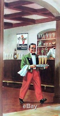 Vintage Buckeye Beer Tin Cardboard TOC Sign