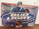 Vintage Bud Light Beer Tin Metal Sign Nhl Hockey Goalie Man Cave Rare 28x36