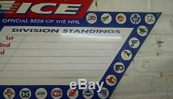 Vintage Bud ice logo classic sign rare hard to find beer tin metal NHL Hockey l1