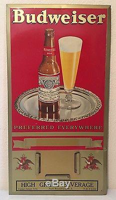 Vintage Budweiser Anheuser-Busch Tin Metal Sign & Calendar Beer Brewery