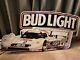 Vintage Budweiser Bud Light Jaguar Race Car #2 Tin Beer Sign 33 X 18