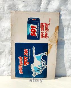 Vintage Bull Graphics Super 501 Detergent Soap Advertising Tin Sign Board TS312