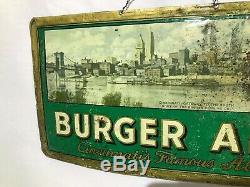 Vintage Burger Beer Tin Sign 14x 8 Cincinnati