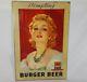 Vintage Burger Beer Tin Sign Tempting 26 X 16 Good Condition