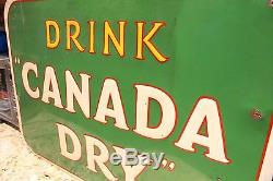Vintage CANADA DRY Embossed Metal Soda Advertising Sign Tin Pop General Store