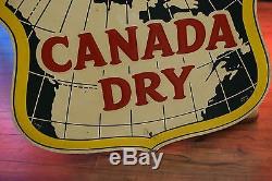 Vintage CANADA DRY Embossed tin Advertising Sign Soda Pop Ginger Ale Grocery Ad