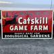 Vintage Catskill Game Farm Embossed Tin Sign Wood Frame Advertising Gas & Oil