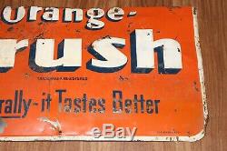 Vintage CUT UP! Orange Crush Soda Pop Bottle Gas Station Tin Metal Sign