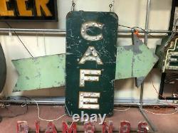 Vintage Cafe Sign Blinking Tin Sign Shipping Available