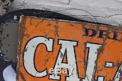 Vintage Cal-ade Not Crush Orange Cola 35 X 17 Soda Pop Bottle Tin Sign Rare