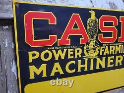Vintage Case Sign Old Farming Machinery Metal Tin Tacker Gas Oil Advertising USA