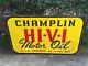 Vintage Champlin Hi-v-i Motor Oil Gas Tin Advertising Sign 60 X 36.5