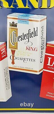 Vintage Chesterfield L&M Lark Cigarettes We Sell All Brands Embossed Tin Sign