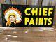 Vintage Chief Paints Double Sided Tin Sign