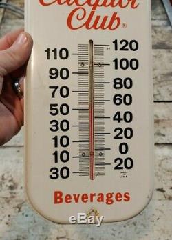 Vintage Clicquot Club Beverages Tin Advertising Thermometer Sign Soda Eskimo