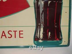 Vintage Coca Cola 1963 Sign Of Good Taste 20 X 28 Painted Enamel Tin Sign