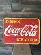 Vintage Coca-cola Advertising Sign Tin Coke Sign