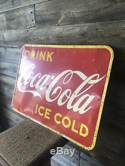 Vintage Coca-Cola Advertising Sign Tin Coke Sign