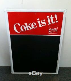 Vintage Coca Cola Coke Is It 28x20 Advertising Metal Tin Chalkboard Sign