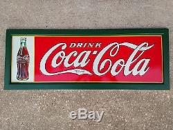 Vintage Coca Cola Embossed Tin Sign 1936