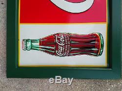 Vintage Coca Cola Embossed Tin Sign 1936