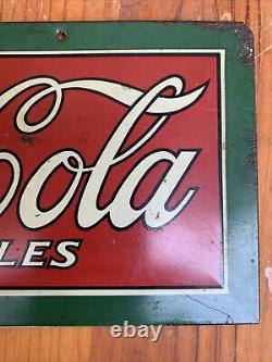 Vintage Coca Cola In Bottles Tin Over Cardboard 1922 Rare Sign