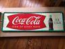 Vintage Coca-cola Metal Tin Sign Robertson 54 X 18 Soda Fountain