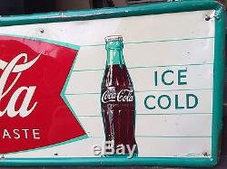 Vintage Coca-Cola Metal Tin Sign Robertson 54 x 18 Soda Fountain