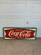 Vintage Coca-cola Refreshing New Feeling Fishtail Tin Sign Robertson