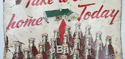 Vintage Coca Cola Take A Case Home Today Red Carpet Tin Sign 28x20 Robertson