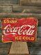Vintage Coca-cola Tin Advertising Sign Coke Sign