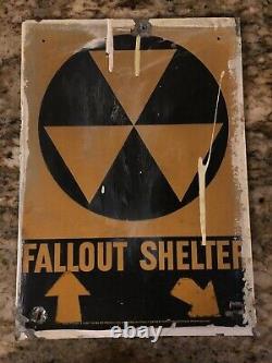 Vintage Cold War Era Fallout Shelter Tin Sign