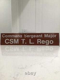 Vintage Command Sergeant Major Tin Sign Military Base Recruiting Army Marine