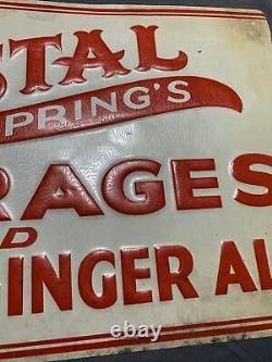 Vintage Crystal Springs Beverages And Gold Bond Ginger Ale Soda Bottle Tin Sign