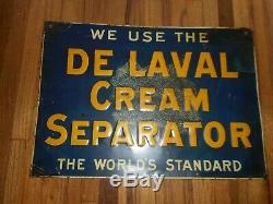 Vintage DELAVAL Cream Separator World Standard Tin Tacker Advertising Farm SIGN