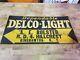 Vintage Delco-light Sign Tin Tacker Embossed Binghamton Ny