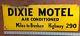 Vintage Dixie Motel Tin Metal Sign Brenham Texas Hwy 290 F & F Edwards Dallas Tx